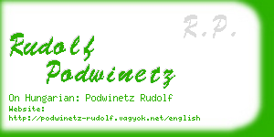 rudolf podwinetz business card